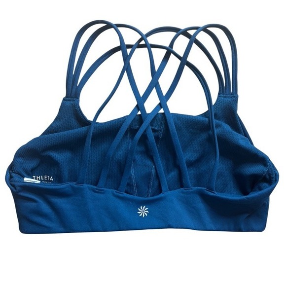 Athleta Strappy Back Sports Bra Blue/Teal Size M Fair Trade Certified‎ - Picture 3 of 5